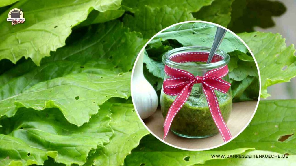 Ein Bund Mairübchen-Grün mit Löchern